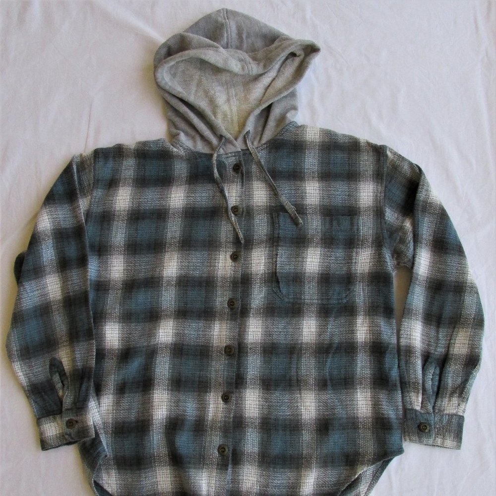 Ride Junior's Cotton Flannel Hoodie Shirt - MEDIUM